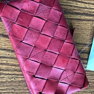 Red leather wallet